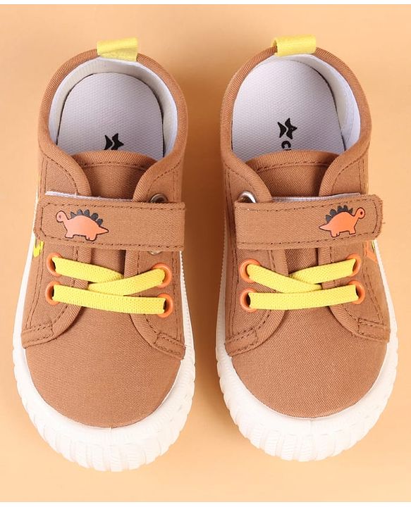 Cute Walk by Babyhug Velcro Closure Casual Shoes with Dino Print - Green