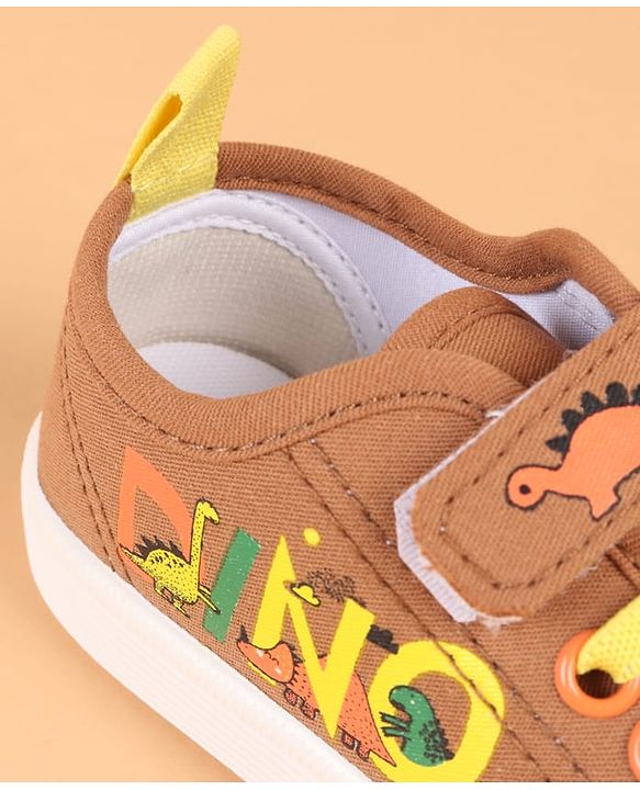 Cute Walk by Babyhug Velcro Closure Casual Shoes with Dino Print - Green
