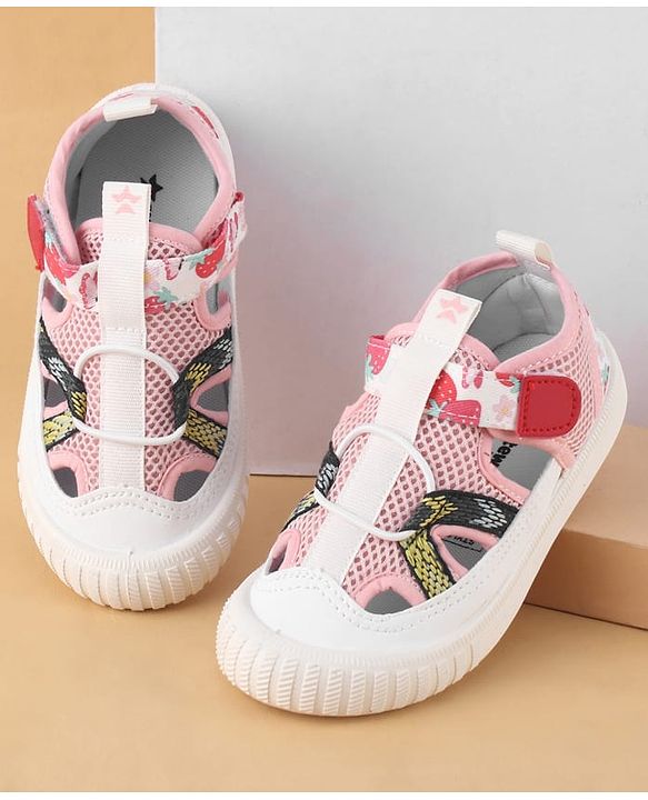 Cute Walk by Babyhug Velcro Closure Printed Casual Shoes - Pink