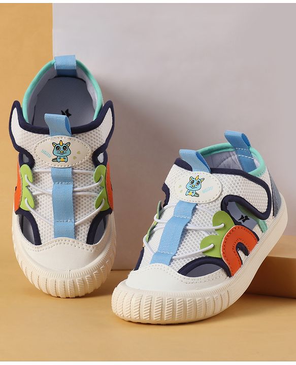 Cute Walk by Babyhug Velcro Closure Casual Shoes with Unicorn Pint - Blue