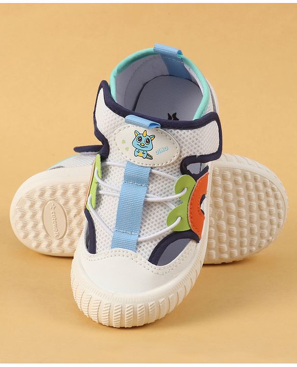 Cute Walk by Babyhug Velcro Closure Casual Shoes with Unicorn Pint - Blue