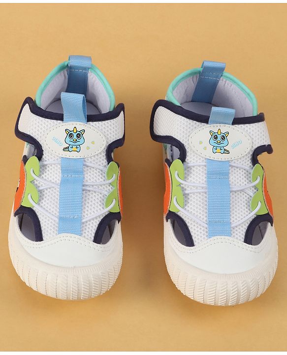 Cute Walk by Babyhug Velcro Closure Casual Shoes with Unicorn Pint - Blue