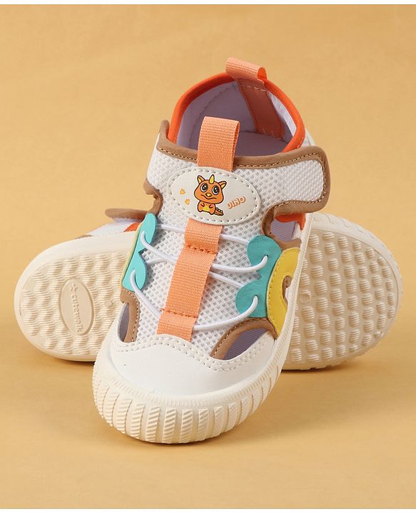 Cute Walk by Babyhug Velcro Closure Casual Shoes with Unicorn Pint - Blue