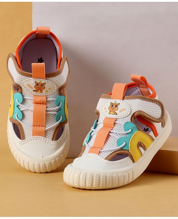 Cute Walk by Babyhug Velcro Closure Casual Shoes with Unicorn Pint - Blue