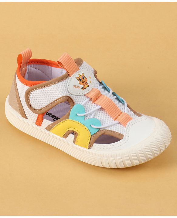 Cute Walk by Babyhug Velcro Closure Casual Shoes with Unicorn Pint - Blue