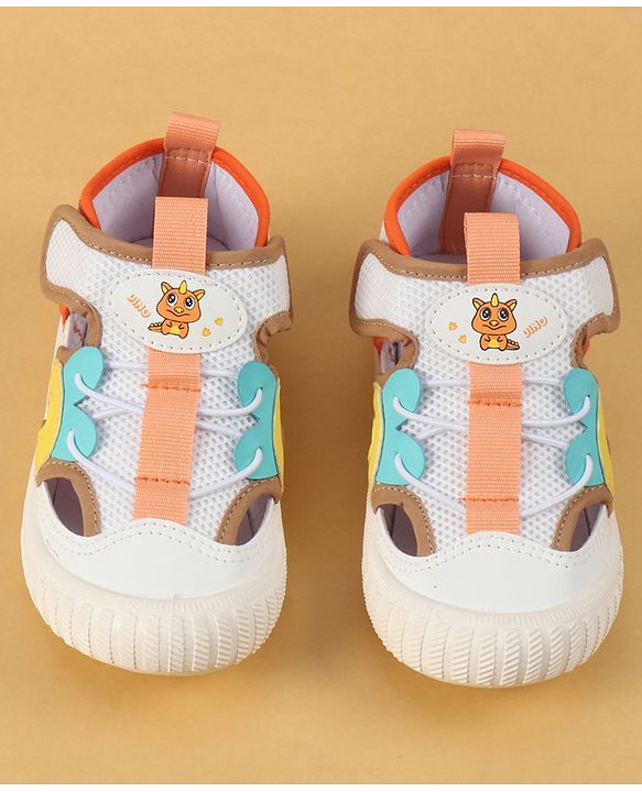 Cute Walk by Babyhug Velcro Closure Casual Shoes with Unicorn Pint - Blue