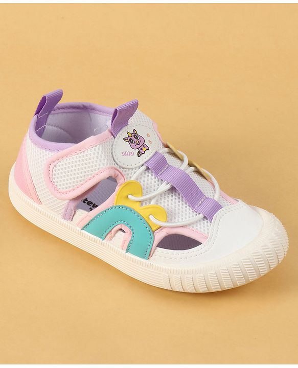 Cute Walk by Babyhug Velcro Closure Casual Shoes with Unicorn Pint - Blue