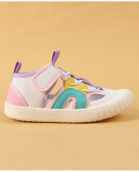 Cute Walk by Babyhug Velcro Closure Casual Shoes with Unicorn Pint - Blue