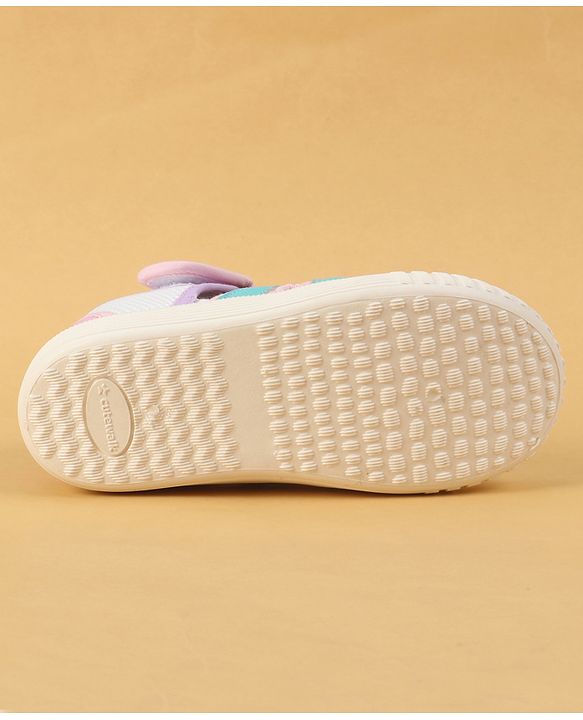 Cute Walk by Babyhug Velcro Closure Casual Shoes with Unicorn Pint - Blue