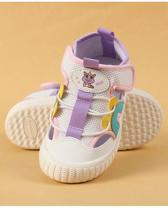 Cute Walk by Babyhug Velcro Closure Casual Shoes with Unicorn Pint - Blue
