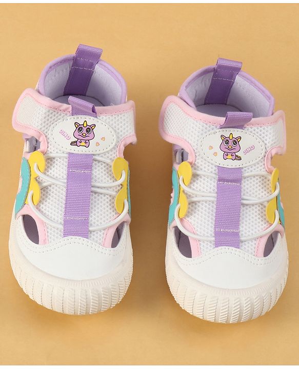 Cute Walk by Babyhug Velcro Closure Casual Shoes with Unicorn Pint - Blue