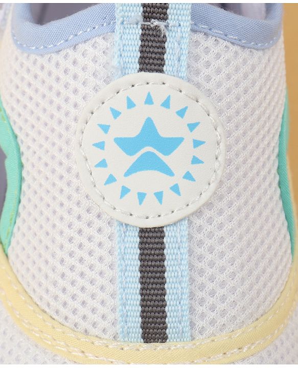 Cute Walk by Babyhug Velcro Closure Casual Shoes with Patch Detailing - White & Yellow