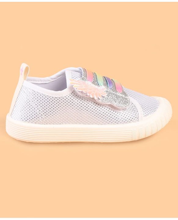 Cute Walk by Babyhug Slip On Casual Shoes with Glitter Print - White