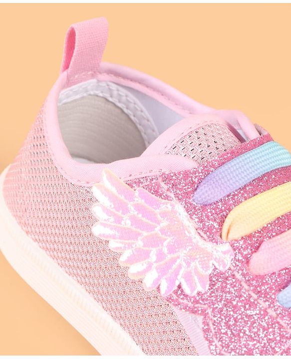 Cute Walk by Babyhug Slip On Casual Shoes with Glitter Print - White