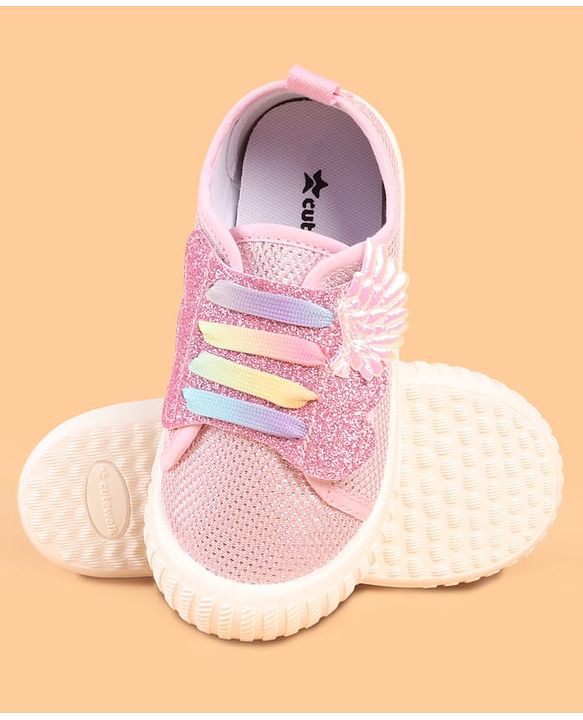 Cute Walk by Babyhug Slip On Casual Shoes with Glitter Print - White