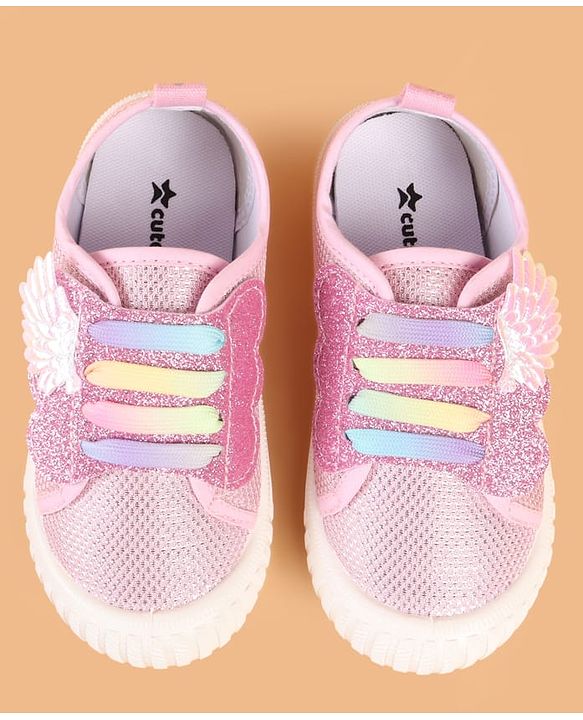 Cute Walk by Babyhug Slip On Casual Shoes with Glitter Print - White