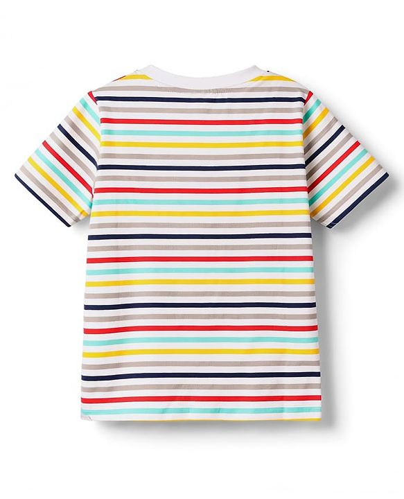 Babyhug Cotton Knit Half Sleeves T-Shirt & Shorts Night Suit with Lion Print - White