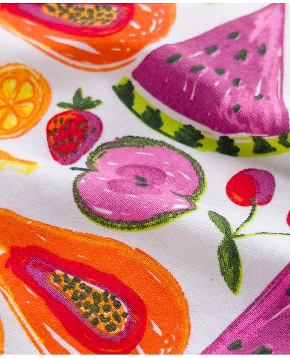 Babyhug 100% Cotton Knit Half Sleeves Tropical Theme Printed Top - Multicolour