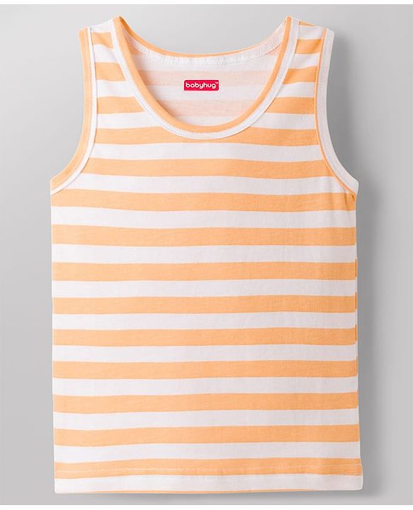 Babyhug 100% Cotton Knit Sleeveless Sando Vests with Tiger Print Pack of 3 - Multicolor