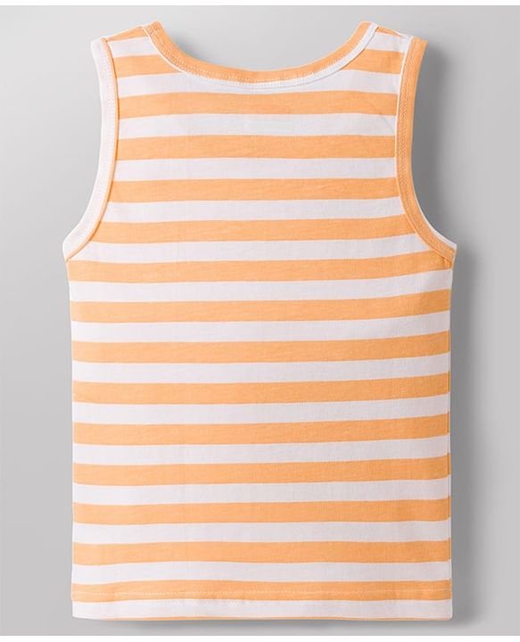 Babyhug 100% Cotton Knit Sleeveless Sando Vests with Tiger Print Pack of 3 - Multicolor