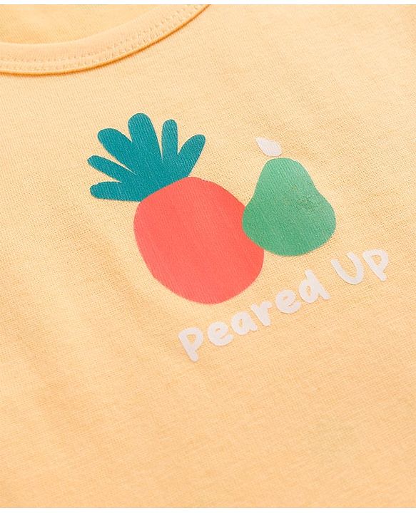 Babyhug 100% Cotton Knit Sleeveless Sando Vests with Fruit Print Pack of 3 - Multicolor