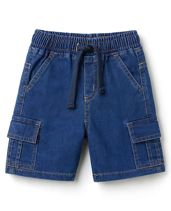 Babyhug Cotton Woven Half Sleeves Printed Shirt & Denim Shorts - Multicolor