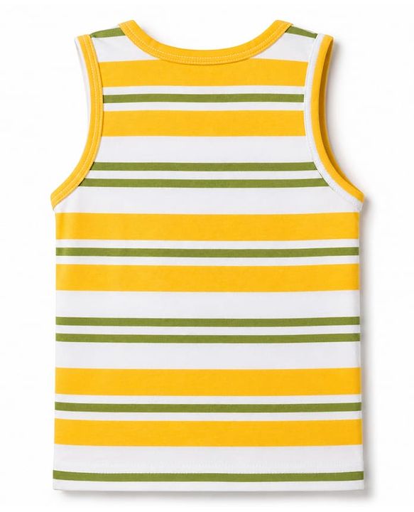 Babyhug 100% Cotton Knit Sleeveless Striped Sando Vests Pack Of 3 - Multicolor