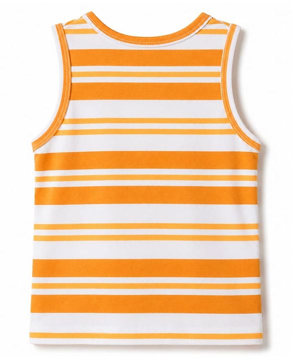 Babyhug 100% Cotton Knit Sleeveless Striped Sando Vests Pack Of 3 - Multicolor