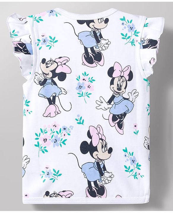 Babyhug Disney Interlock Knit Half Sleeves Frill Jhablas With Minnie Mouse Graphic Print Pack of 2 - Multicolor