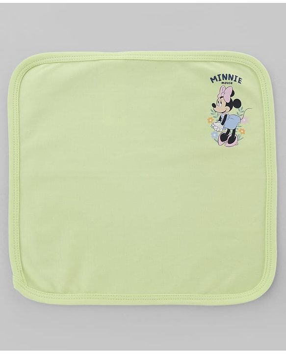 Babyhug DIsney Interlock Knit Hand & Face Towels With Minnie Mouse Graphic Pack of 2 L 27 x B 24 cm - Multicolor
