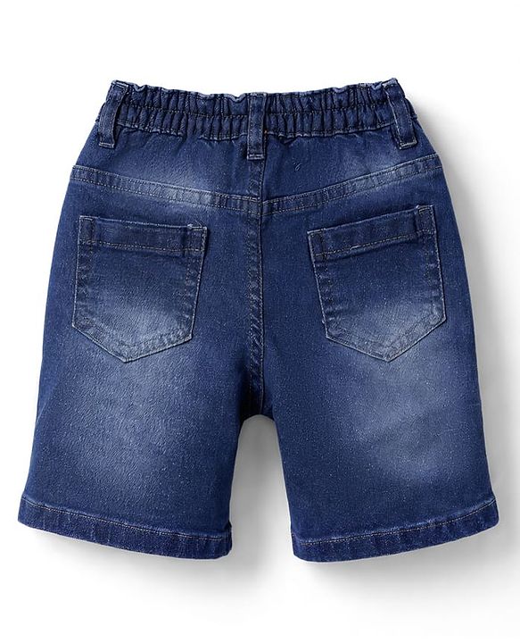 Babyhug Cotton Woven Half Sleeves Checks Shirt & Denim Shorts Set - Blue