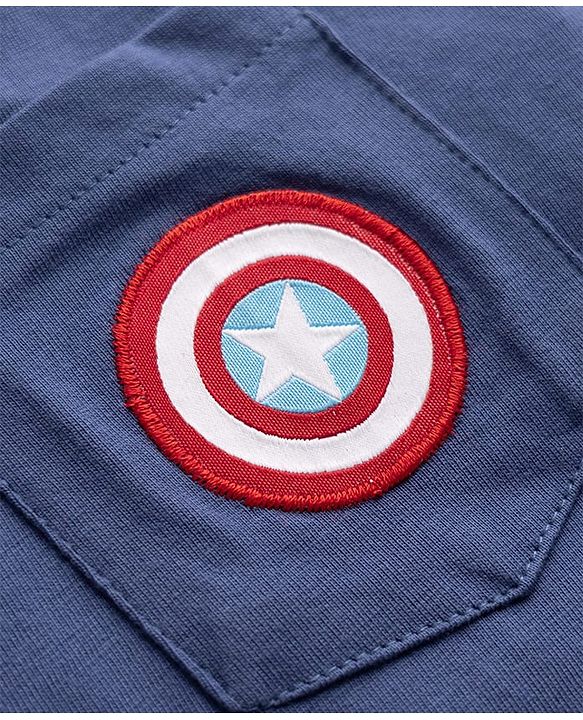 Pine Kids Marvel 100% Cotton Knit Half Sleeves Shirt & T-Shirt With Avengers Graphics - Multicolour