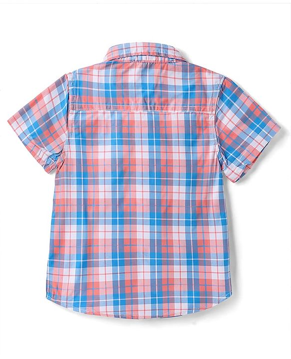 Babyhug Cotton Woven Half Sleeves Checks Shirt & Shorts Set - Multicolor