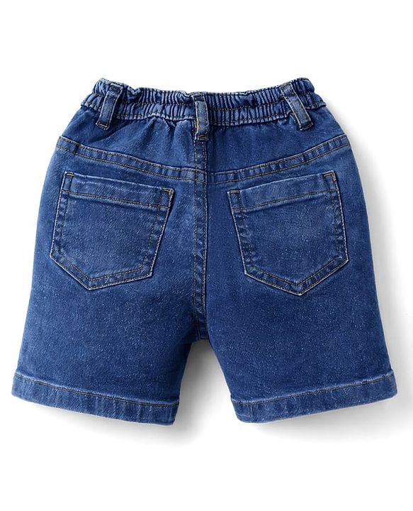 Babyhug Cotton Woven Half Sleeves Checks Shirt & Denim Shorts Set - Multicolor