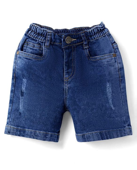 Babyhug Cotton Woven Half Sleeves Checks Shirt & Denim Shorts Set - Multicolor