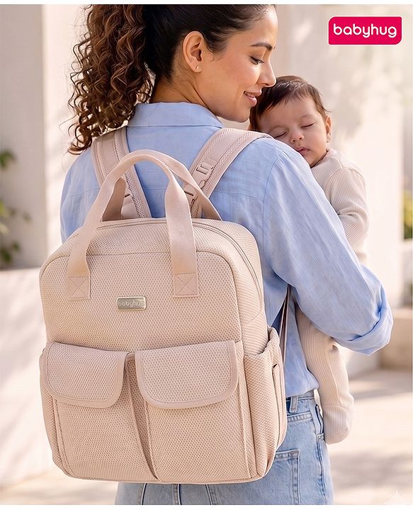 Babyhug UrbanEase Premium Diaper Backpack with Changing Mat - Pink