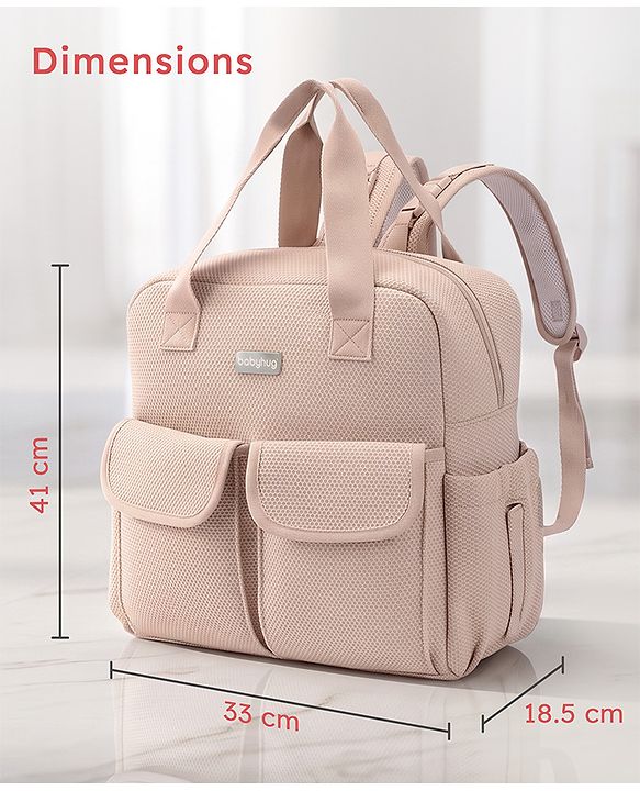 Babyhug UrbanEase Premium Diaper Backpack with Changing Mat - Pink
