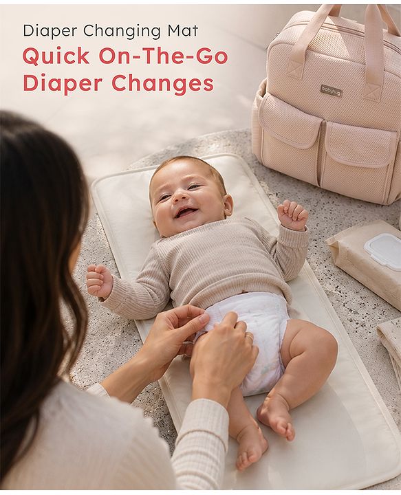 Babyhug UrbanEase Premium Diaper Backpack with Changing Mat - Pink