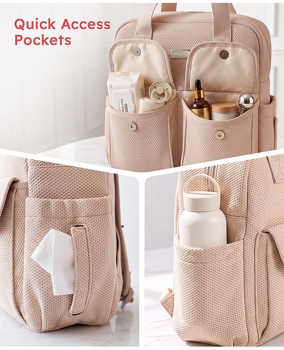 Babyhug UrbanEase Premium Diaper Backpack with Changing Mat - Pink