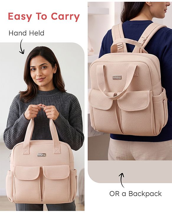 Babyhug UrbanEase Premium Diaper Backpack with Changing Mat - Pink