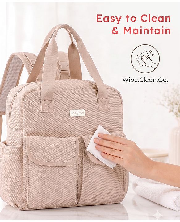 Babyhug UrbanEase Premium Diaper Backpack with Changing Mat - Pink