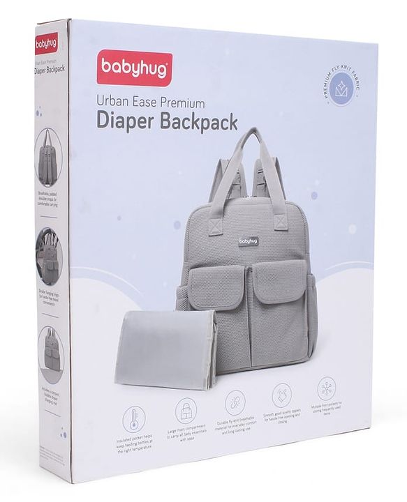 Babyhug UrbanEase Premium Diaper Backpack with Changing Mat - Pink