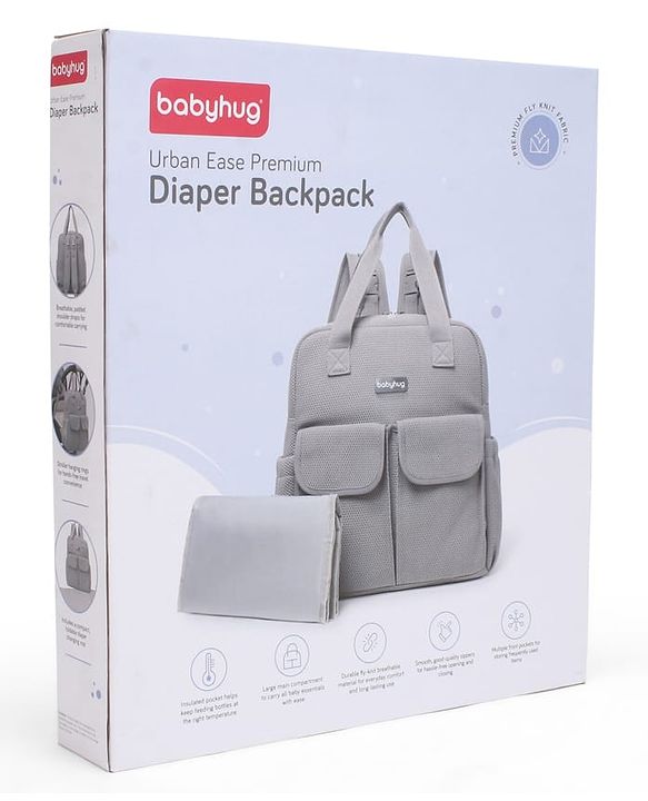 Babyhug UrbanEase Premium Diaper Backpack with Changing Mat - Pink