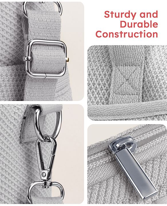 Babyhug EliteCare Premium 2 in 1 Diaper Bag with Diaper Changing Mat - Beige| Insulated Bottle Pocket| Spacious Storage Compartments| Quick-Access Front & Side Pockets| Convertible Handbag & Sling Bag
