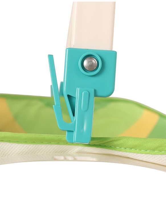 Babyhug 2 In 1 Baby Bouncer Rocker & Reclining Chair - Green| Built-in Music| Soothing Vibration| Fold-out Stand for Stable Position| Compact Fold| Safety Harness| Removable Fabric