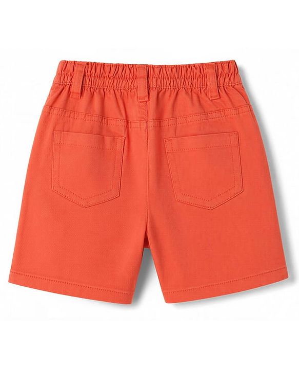 Babyhug Cotton Woven Half Sleeves Striped Shirt & Shorts Set - Rust Orange