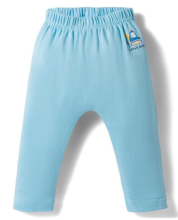 Babyhug Interlock Cotton Knit Full Length Vehicles Printed Diaper Leggings Pack Of 3 - Multicolor