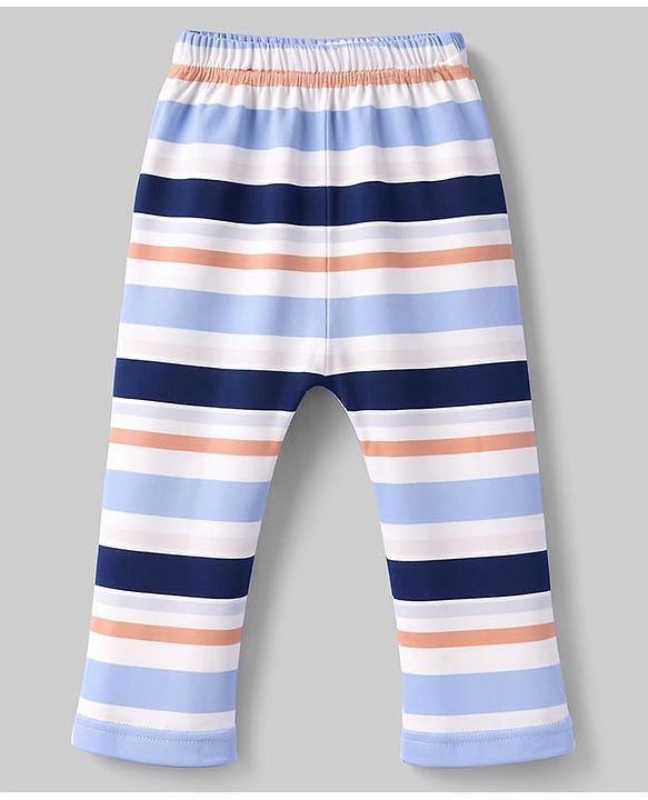 Babyhug Cotton Knit Full Length Diaper Leggings With Sea Life Print Pack of 3 - Multicolor