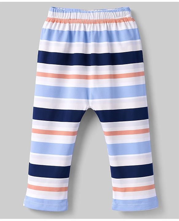 Babyhug Cotton Knit Full Length Diaper Leggings With Sea Life Print Pack of 3 - Multicolor
