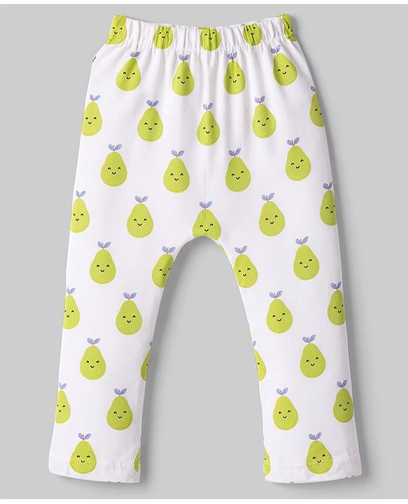 Babyhug Cotton Knit Full Length  Diaper Leggings With Fruits Print Pack of 3 - Multicolor